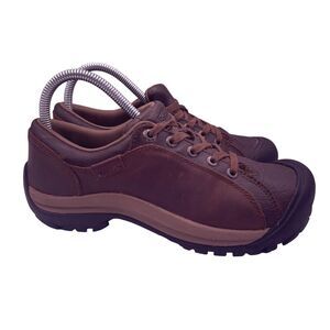 Keen Briggs Leather Brown Oxford Lace Up Low Sneakers Trail Shoes Womens Size 7